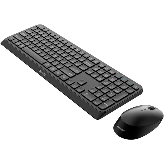 Комплект бездротовий Philips 6407 (клавіатура + мишка) UA, 2,4 ГГц/Bluetooth чорний | Зображення 1