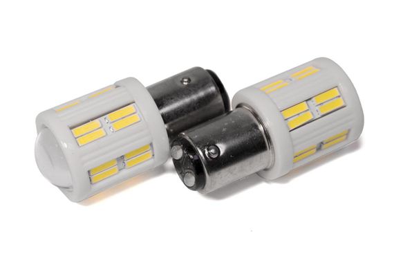 Світлодіодна лампа StarLight T25/5 28 (24+4 лінза) діодів 4014 BAY15d 3.5 W 12 V-24 V WHITE/ кераміка/ | Зображення 1