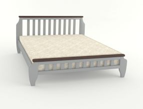 Двоспальне ліжко Mebigrand Прага Світло-сірий (RAL 7040)/Горіх темний 180х200 см (MBG-1878)