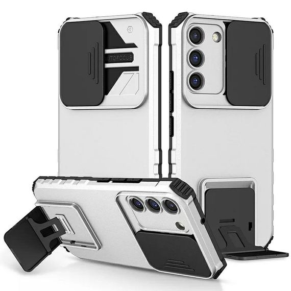Чохол Kickstand із захистом камери для Samsung Galaxy S21 FE колір Білий