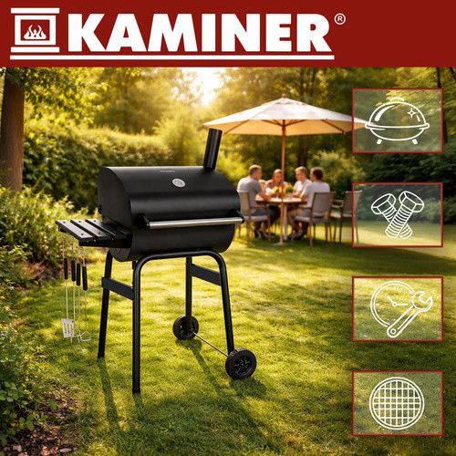Садовий гриль із кришкою 82x51x117 см Kaminer 27316 | Зображення 9
