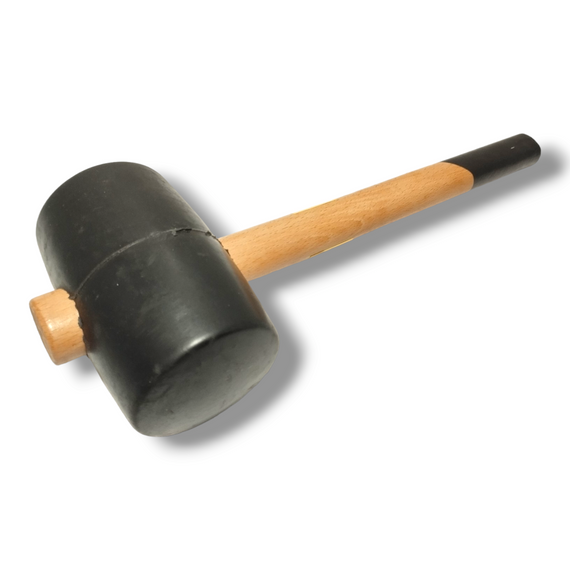 Киянка гумова чорна з деревяним руківям 1200г Сталь (арт.44076)