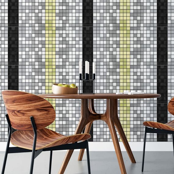 Самоклеюча алюмінієва плитка срібна із чорним мозаїка 300х300х3мм SW-00001825 (D) | Зображення 4