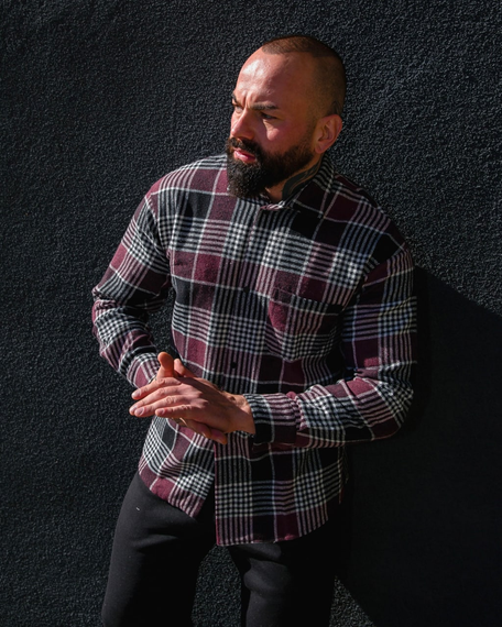 Сорочка тепла байка бордовий S L | Зображення 3