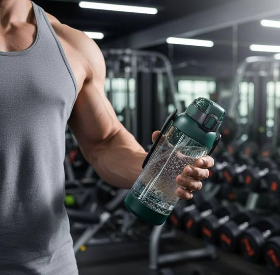 Пляшка TKK 1400 мл — Зелена Tritan BPA-free, ударостійка, спортивна з подвійною системою перенесення | Зображення 9