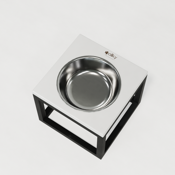 Миска на подставке для больших собак Hollky Base Solo XL (1 × 1,8 л) Solo XL-262620-BLWH | Зображення 9