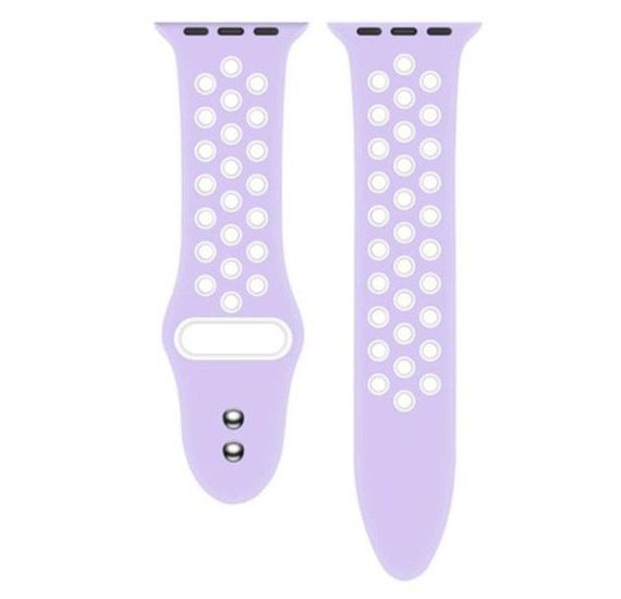 Спортивный ремешок с перфорацией Primo для Apple Watch 38mm / 40mm / 41mm - Purple&White | Зображення 3