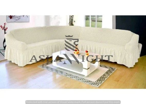 Чохол на кутовий диван з оборкою, накидка на диван. | Зображення 5