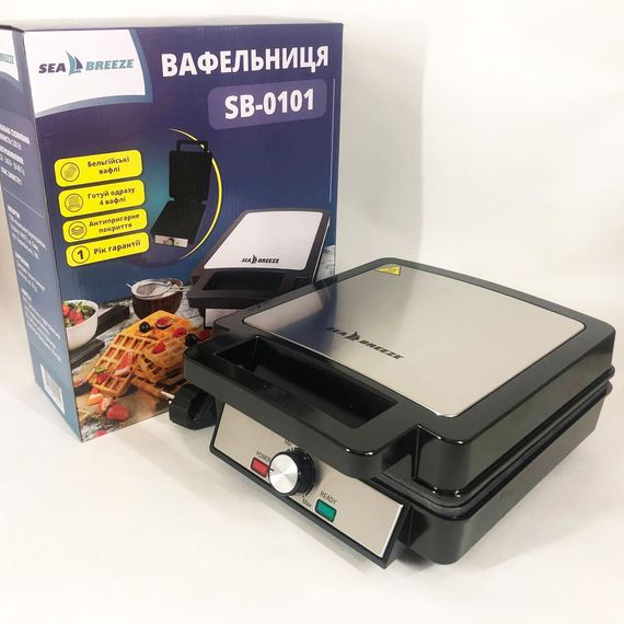 Електровафельниця для бельгійських вафель SeaBreeze SB-0101 1200 Вт, Якісна вафельниця для вафель | Зображення 1