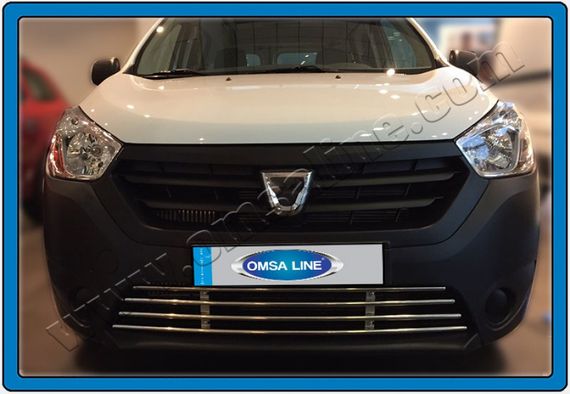 Решетка в бампер (нерж) для Renault Dokker 2013↗ гг. | Зображення 1