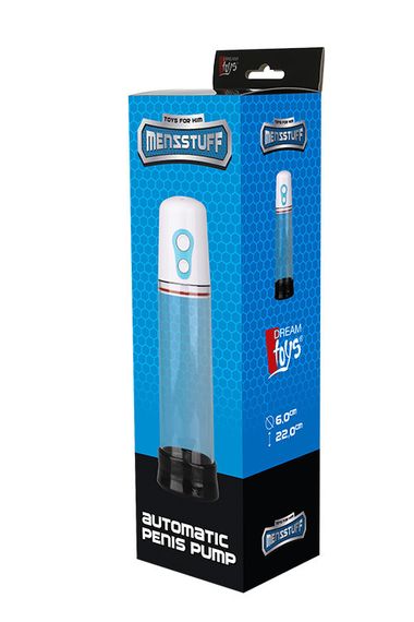 Вакуумна помпа для пеніса чоловіча автоматична MENZSTUFF Automatic Penis Pump Clear — 22 см, 2 кнопки | Зображення 2
