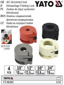Набор клипсы для кондиционеров 3/8" 1/2" 5/8" 3/4" 4 штуки YATO YT-06303