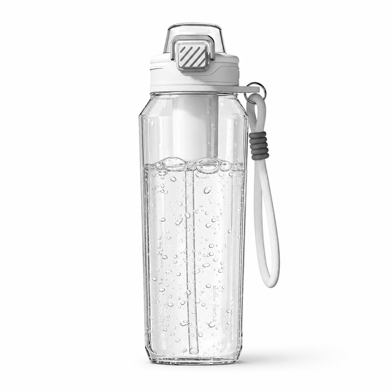 Бутылка для воды 1500 мл (1.5 л) Белая, из Тритана (BPA-free) с ситечком для активного отдыха