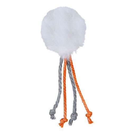 Игрушка Trixie Мячик меховой для кошек, с пером, 4 см