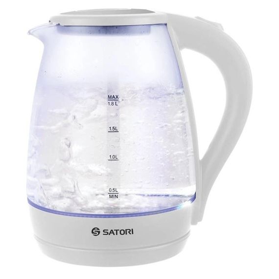 Хороший электрический чайник Satori SGK-4105-WT 1,8 л, Электрочайники с подсветкой, BW-886 Электронный чайник | Зображення 6