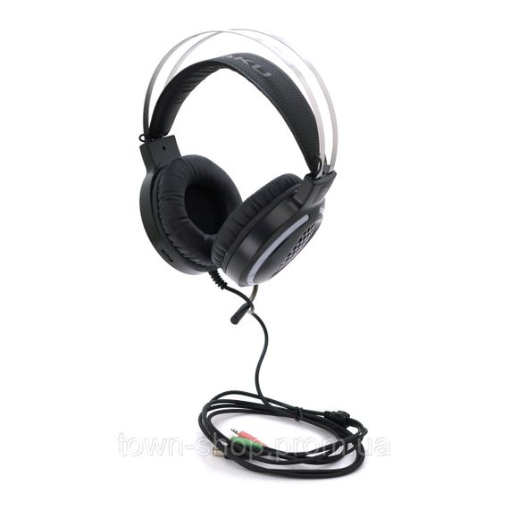 Наушники с микрофоном iKAKU KSC-454 YOUMING, Black, jack3.5+2xUSB, подсветка, Box, (230*187*105) 0,364кг