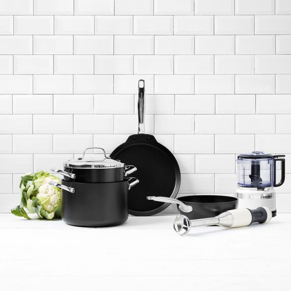 Каструля с крышкой KitchenAid Aluline CC001258-001 24 см 8 л черная | Зображення 4