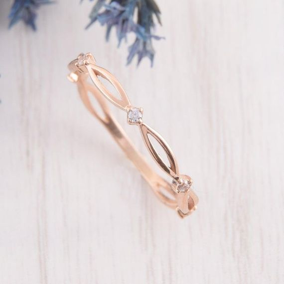 Кольцо из красного золота с фианитами 21.5 | Зображення 2