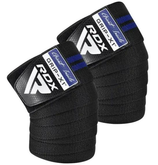 Бинти на коліна RDX GYM KNEE WRAP R11 BLACK/BLUE (WAH-KR11BU)