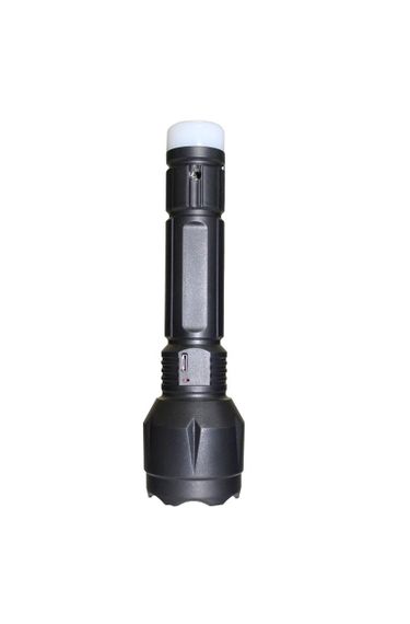 Фонарик аккумуляторный ручной LED FL5 1+1W 6500K 3/4H 100L bat: 3.7V 1.2A Black Ny95001244 | Зображення 1