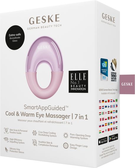 Масажер для очей GESKE Cool&Warm Eye Massager 7в1 starlight, Рожевий | Зображення 7