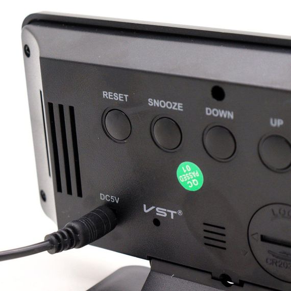 Настільний LED годинник з будильником і термометром вологістю VST 888Y / Електронний дзеркальний годинник для дому | Зображення 4