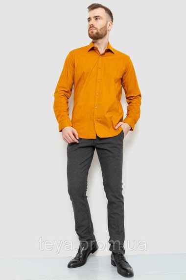 Сорочка чоловіча класична однотонна колір гірчичний розмір XL FA_007352 | Зображення 1