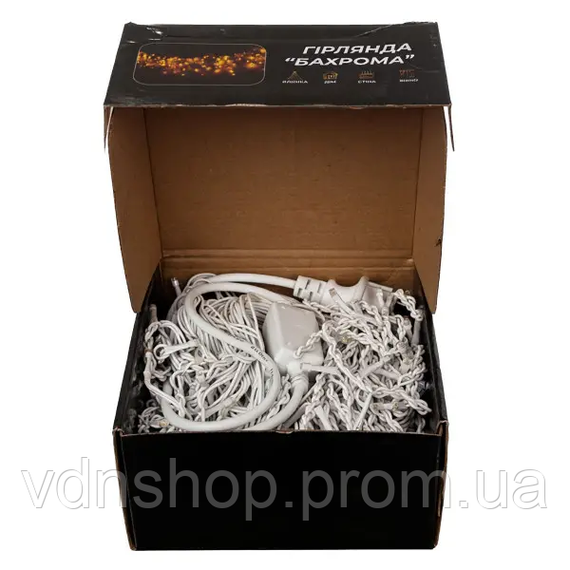 Вулична гірлянда Бахрома 25 м 405 LED гірлянда штора білий провід Жовтий 25MWY | Зображення 3