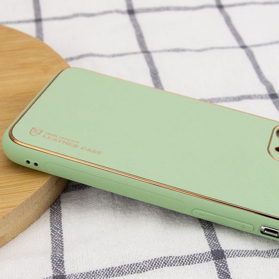 Шкіряний чохол Xshield для Apple iPhone 14 (6.1") Зелений/Pistachio | Зображення 2