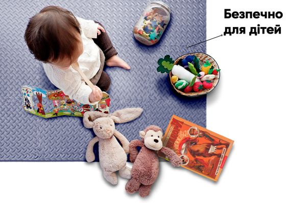 Мат-пазл EasyFit SwallowTail EVA 120х60х1 см татамі ластівчин хвіст Синій (EF-1950-30-BE) | Зображення 1