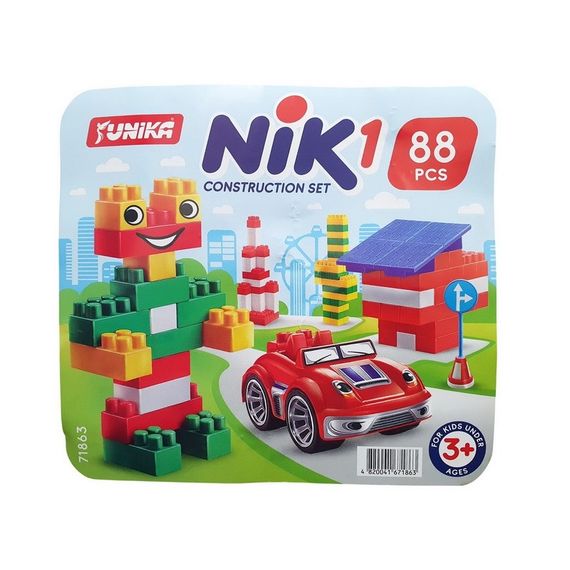 Детский конструктор с большими деталями "NIK-1" 71863, 88 деталей | Зображення 1
