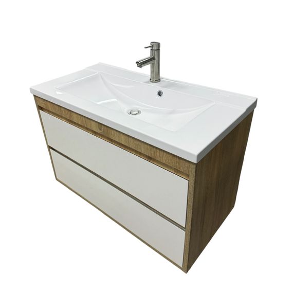 Раковина накладна Adamant QUANTO 90, прямокутна, з сифоном Click-Clack + змішувач (4824296208301) | Зображення 4