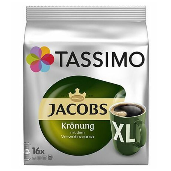 Кофе в капсулах Tassimo Jacobs Kronung XL16 порций Германия тассимо классический кофе