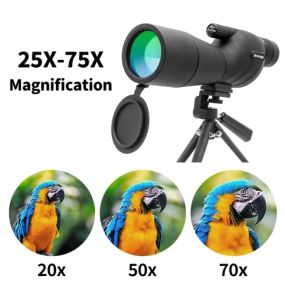 Подзорная труба Loerston 25-75x60 Зум Наблюдение ED Объектив Мощный Монокуляр Bak4