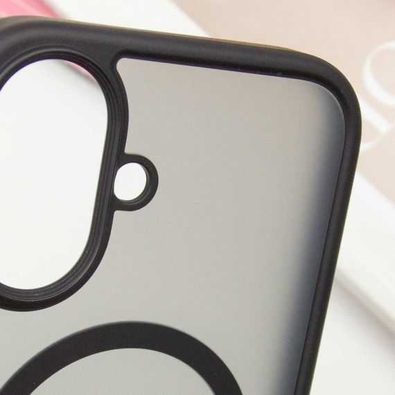 TPU+PC чохол Metal Buttons with MagSafe для Apple iPhone 16 (6.1") Чорний | Зображення 3