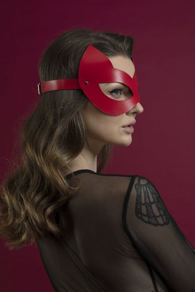 Маска кішечки Feral Feelings - Kitten Mask, натуральна шкіра, червона | Зображення 2