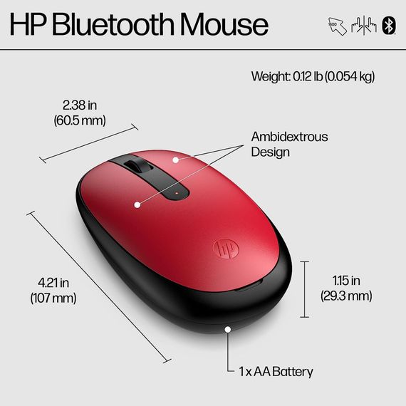 Мишка HP 240 Bluetooth Red (43N05AA) | Зображення 8