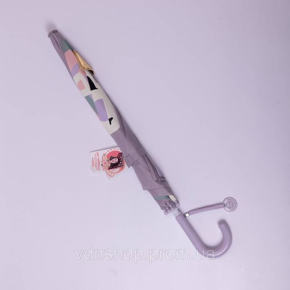 Класична дитяча парасолька-тростина механічна з поліестеру міцна надійна 8 спиць діаметр 89 см Фіолетовий HP-23-12V | Зображення 4