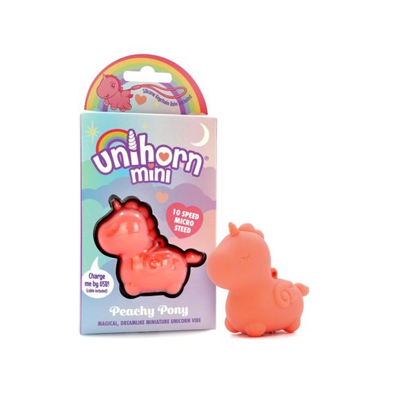 Вибратор мини-единорожка Unihorn Mini – Peachy Pony, брелок с вибрацией, 10 режимов Sex Aura | Зображення 4