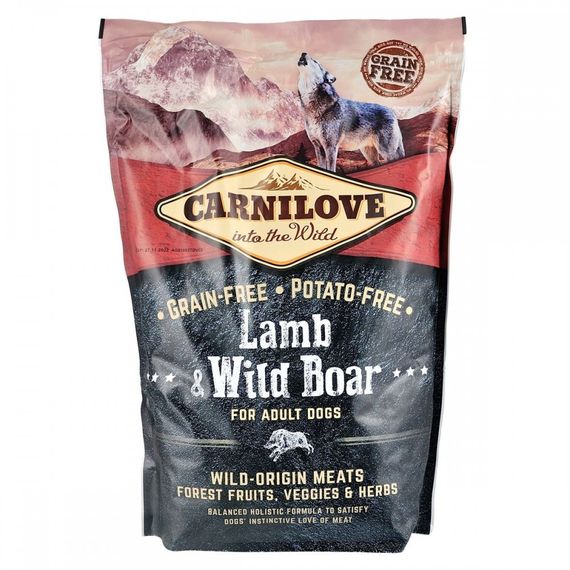 Корм сухий Carnilove Adult Lamb and Wild Boar для дорослих собак усіх порід з ягнятиною та диким кабаном 1,5 кг | Зображення 2