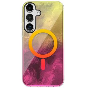 Чехол TPU Shiny Mountain (MagFit) для Samsung Galaxy S25+ Yellow / Pink