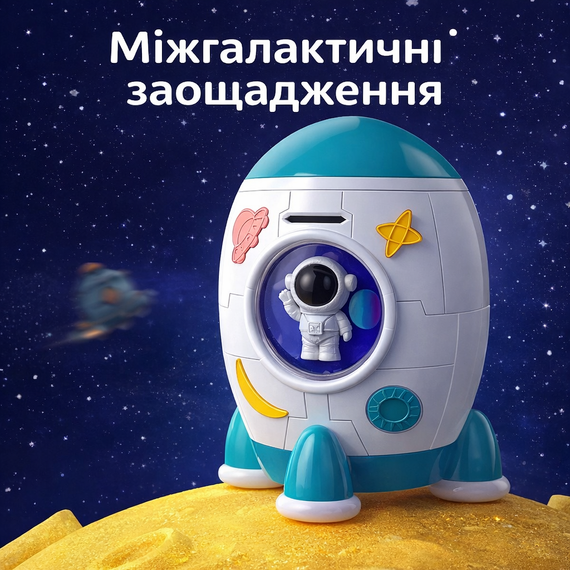 Сейф-копилка Ракета зі звуковими та світловими ефектами 852A Музична скарбничка з унікальним дизайном | Зображення 1