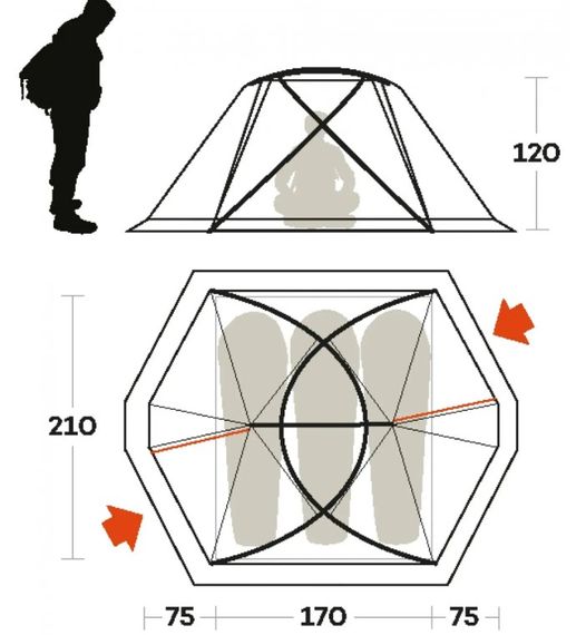 Намет тримісний Ferrino Svalbard 3.0 Orange (99056LAAFR) | Зображення 1