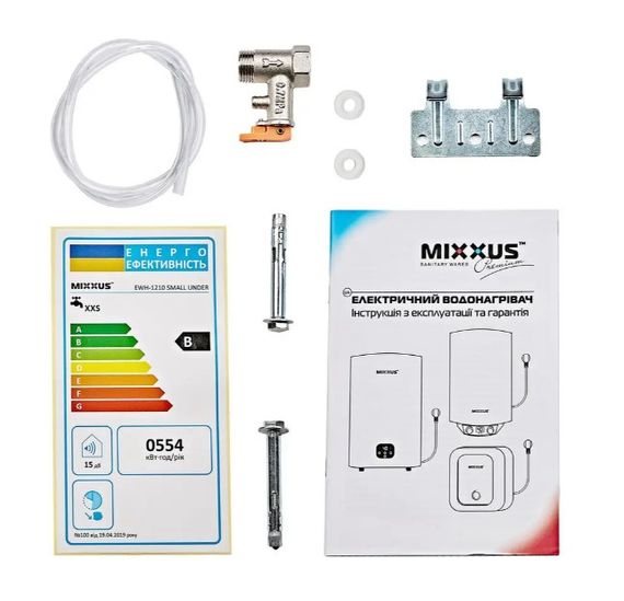 Водонагрівач Mixxus EWH-1210 Small Under під мийкою 10 л, 1500 Вт, "мокрий" ТЕН, вертикальний, квадратний, білий (WH0604) | Зображення 4