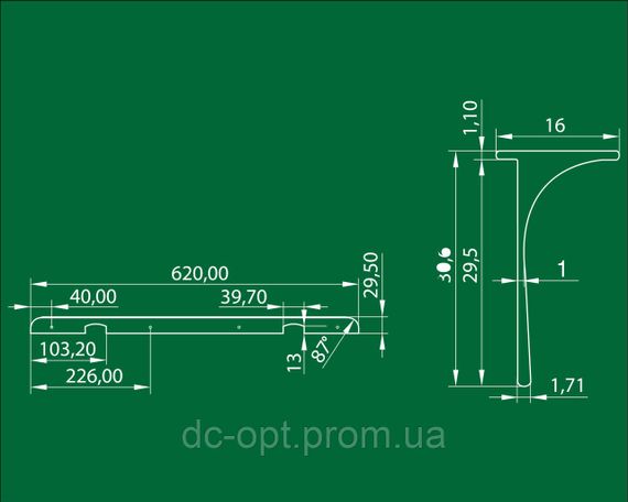Планка стыковочная L-образная угловая на столешницу 28мм ДС ОптимаЛайн | Зображення 2