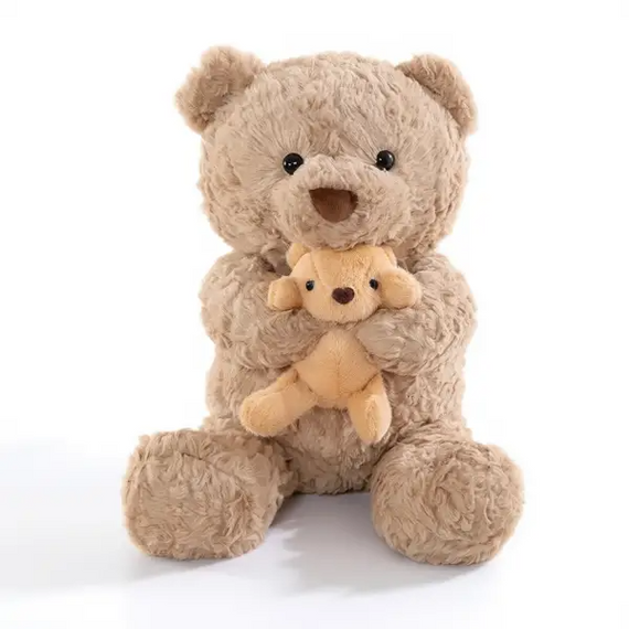 Игрушка-подушка Медведь с малышом и пледом 110x140 см бежевый 509-33P | Зображення 1