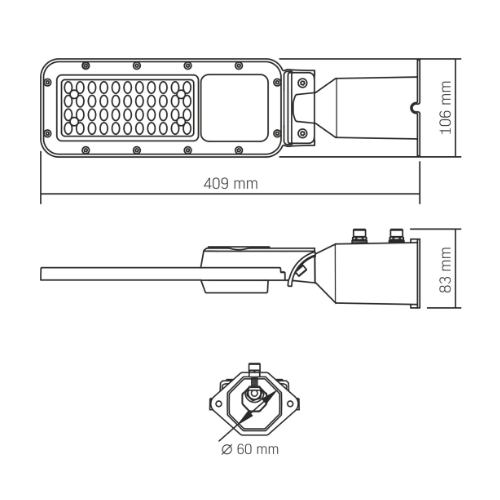 LED Ліхтар вуличний IP65 30W 3300Lm 5000К 220V SLE17 Videx | Зображення 5