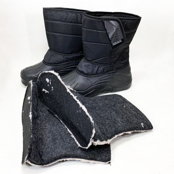 Чоботи чоловічі утеплені чорні 41р 27см Гумові стьобані чоботи | Зображення 2