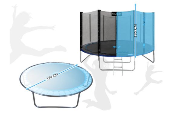 Батут із внутрішньою сіткою THUNDER OUTSIDE PRO 12FT 366 см Black/Blue | Зображення 5