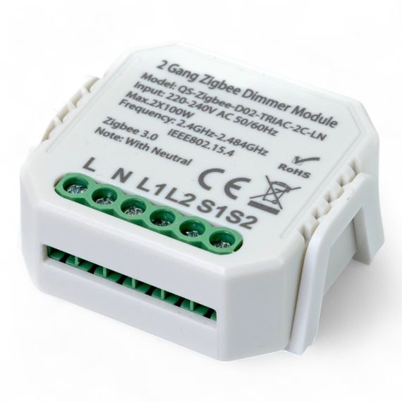 436121 Розумний вимикач - регулятор Tervix Pro Line ZigBee Dimmer (2 клавіші) | Зображення 1